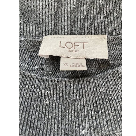 Women’s Loft Outlet Size XS Gray Pull Over Nubby Sweater Top 3/4 sleeve - Picture 3 of 9